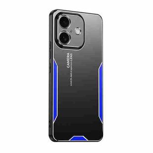 For iPhone 16 Plus Blade Series TPU Hybrid Metal Phone Case(Blue)