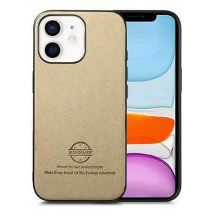 For iPhone 11 Twill Fabric Leather Skin Back Phone Case(Khaki)