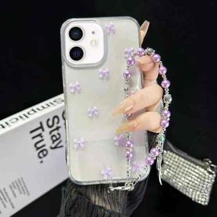 For iPhone  12 Little Fresh Bow Bracelet Chain TPU Phone Case(Purple)