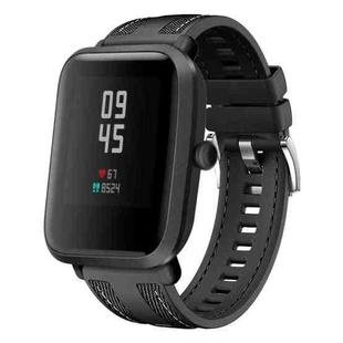 For Amazfit Bip 5 / GTR 4 Push Connector 22mm Hybrid Nylon Silicone Watch Band(Black)