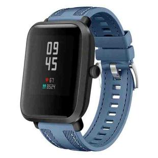 For Amazfit Bip 5 / GTR 4 Push Connector 22mm Hybrid Nylon Silicone Watch Band(Light Blue)