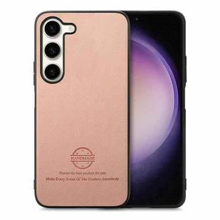 For Samsung Galaxy S23+ 5G Twill Fabric Leather Skin Back Phone Case(Pink)