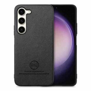 For Samsung Galaxy S23+ 5G Twill Fabric Leather Skin Back Phone Case(Black)