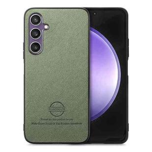 For Samsung Galaxy S23 FE 5G Twill Fabric Leather Skin Back Phone Case(Green)