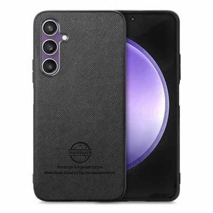 For Samsung Galaxy S23 FE 5G Twill Fabric Leather Skin Back Phone Case(Black)