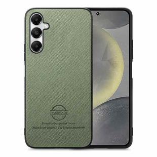For Samsung Galaxy S24+ 5G Twill Fabric Leather Skin Back Phone Case(Green)