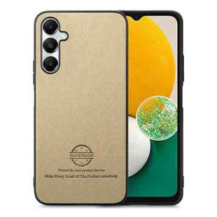 For Samsung Galaxy A13 5G / A04s Twill Fabric Leather Skin Back Phone Case(Khaki)
