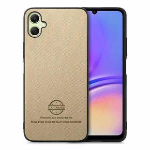 For Samsung Galaxy A04 4G Twill Fabric Leather Skin Back Phone Case(Khaki)
