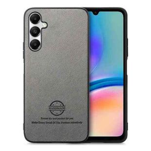 For Samsung Galaxy A05s Twill Fabric Leather Skin Back Phone Case(Gray)