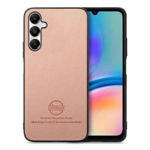 For Samsung Galaxy A14 Twill Fabric Leather Skin Back Phone Case(Pink)