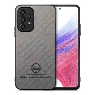 For Samsung Galaxy A52 Twill Fabric Leather Skin Back Phone Case(Gray)