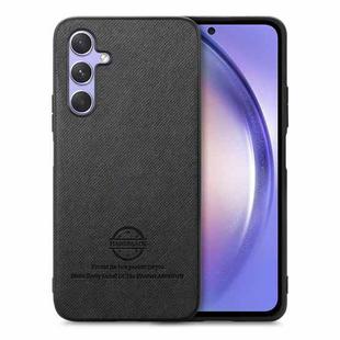 For Samsung Galaxy A54 5G Twill Fabric Leather Skin Back Phone Case(Black)