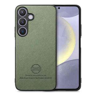 For Samsung Galaxy S25 5G Twill Fabric Leather Skin Back Phone Case(Green)