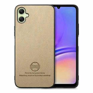 For Samsung Galaxy A06 Twill Fabric Leather Skin Back Phone Case(Khaki)