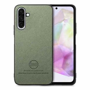 For Samsung Galaxy A16 Twill Fabric Leather Skin Back Phone Case(Green)