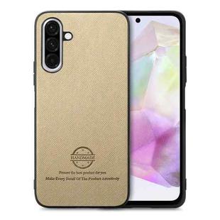 For Samsung Galaxy A26 Twill Fabric Leather Skin Back Phone Case(Khaki)
