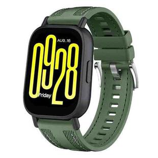 For Redmi Watch 5 Active / Watch 5 Lite Push Connector 22mm Hybrid Nylon Silicone Watch Band(Spruce Green)