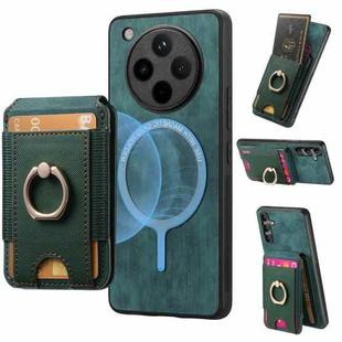For OPPO Find X8 Pro Retro Splitable Magnetic Stand Card Bag Leather Phone Case(Green)