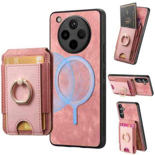 For OPPO Find X8 Pro Retro Splitable Magnetic Stand Card Bag Leather Phone Case(Pink)