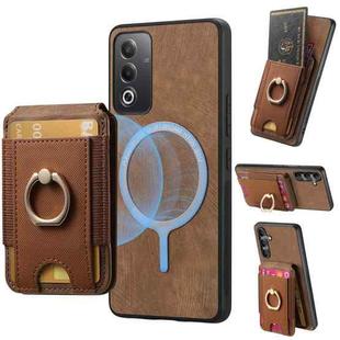 For OPPO Reno11 Pro Global Retro Splitable Magnetic Stand Card Bag Leather Phone Case(Brown)