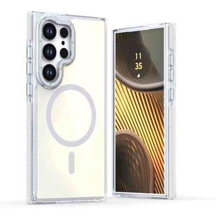 For Samsung Galaxy S24 FE 5G Dual-Color Gradient Discolor MagSafe Phone Case(White)