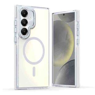 For Samsung Galaxy S25 5G Dual-Color Gradient Discolor MagSafe Phone Case(White)