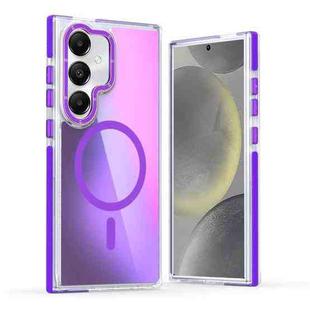 For Samsung Galaxy S24+ 5G Dual-Color Gradient Discolor MagSafe Phone Case(Purple)