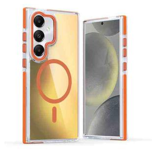 For Samsung Galaxy S25+ 5G Dual-Color Gradient Discolor MagSafe Phone Case(Orange)
