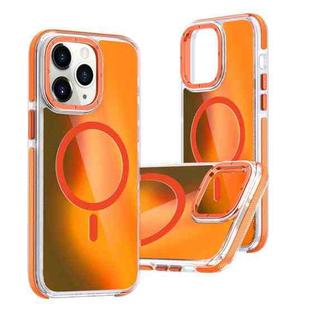 For iPhone 11 Pro Max Dual-Color Gradient Discolor MagSafe Phone Case(Orange)