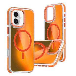 For iPhone 16 Plus Dual-Color Gradient Discolor MagSafe Phone Case(Orange)