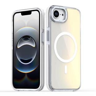 For iPhone 16e Dual-Color Gradient Discolor MagSafe Phone Case(White)