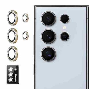 For Samsung Galaxy S25 Ultra 5G ENKAY AR Anti-reflection Individual Diamond Ring Camera Lens Glass Full Film(Titanium Gold)