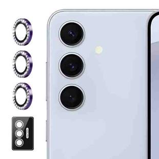 For Samsung Galaxy S25+ 5G ENKAY AR Anti-reflection Individual Diamond Ring Camera Lens Glass Full Film(Deep Purple)