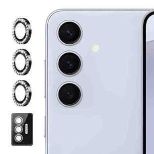 For Samsung Galaxy S25 5G ENKAY AR Anti-reflection Individual Diamond Ring Camera Lens Glass Full Film(Black)