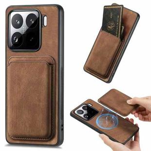 For Xiaomi 15 Pro Retro Leather Card Bag Magnetic Phone Case(Brown)