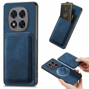 For Xiaomi Redmi Note 14 Pro 5G Retro Leather Card Bag Magnetic Phone Case(Blue)