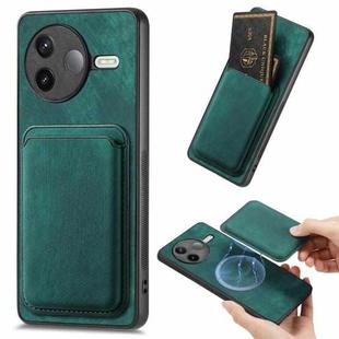 For Redmi K80 / Poco F7 Pro Retro Leather Card Bag Magnetic Phone Case(Green)