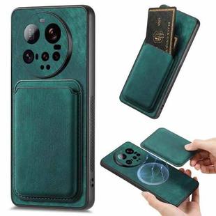 For Xiaomi 15 Ultra Retro Leather Card Bag Magnetic Phone Case(Green)