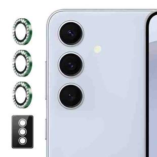For Samsung Galaxy S24 FE 5G ENKAY AR Anti-reflection Individual Diamond Ring Camera Lens Glass Full Film(Deep Green)