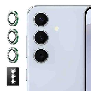 For Samsung Galaxy S23 FE 5G ENKAY AR Anti-reflection Individual Diamond Ring Camera Lens Glass Full Film(Deep Green)