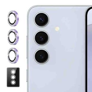For Samsung Galaxy S23 FE 5G ENKAY AR Anti-reflection Individual Diamond Ring Camera Lens Glass Full Film(Light Purple)