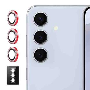 For Samsung Galaxy A25 ENKAY AR Anti-reflection Individual Diamond Ring Camera Lens Glass Full Film(Red)