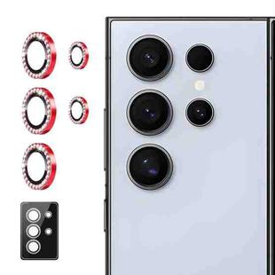 For Samsung Galaxy S23 Ultra 5G ENKAY AR Anti-reflection Individual Diamond Ring Camera Lens Glass Full Film(Red)