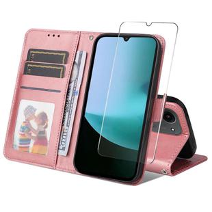 For Redmi 15C 5G /  4G EU 173.1mm ENKAY Card Wallet Calf Texture Leather Phone Case with Screen Film(Pink)