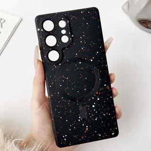 For Samsung Galaxy S22 Ultra 5G Starry Sky TPU Shockproof MagSafe Phone Case(Black)