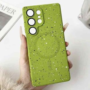 For Samsung Galaxy S22 Ultra 5G Starry Sky TPU Shockproof MagSafe Phone Case(Green)