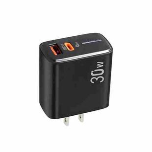 PD31 5V-20V 30W USB-C / Type-C + USB-A Multi Protocol Compatible Charger, US Plug(Black)