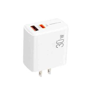 PD31 5V-20V 30W USB-C / Type-C + USB-A Multi Protocol Compatible Charger, US Plug(White)