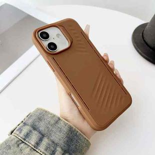 For iPhone 16 Gaer4 Imitation MagSafe Shockproof TPU Phone Case(Brown)