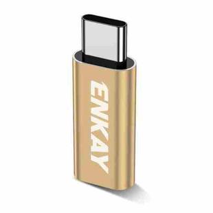 ENKAY ENK-AT120 Aluminium Alloy 8 Pin to Type-C Data Transfer & Charging Adapter(Gold)